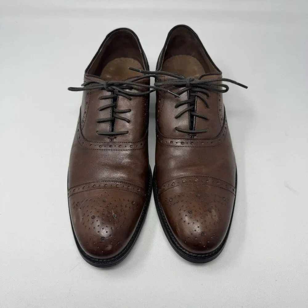 Johnston‎ & Murphey Italy Brown Oxfords size 10